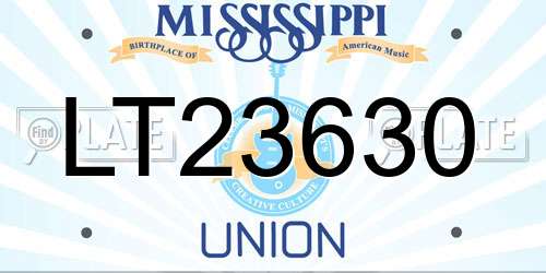 LT23630 Mississippi License Plate
