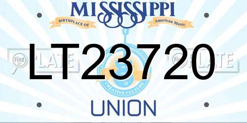 LT23720 Mississippi License Plate