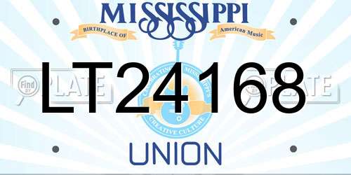 LT24168 Mississippi License Plate