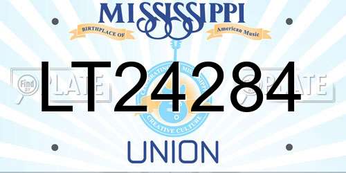LT24284 Mississippi License Plate