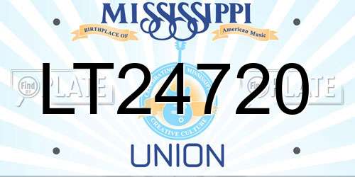 LT24720 Mississippi License Plate