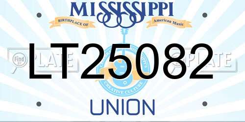 LT25082 Mississippi License Plate