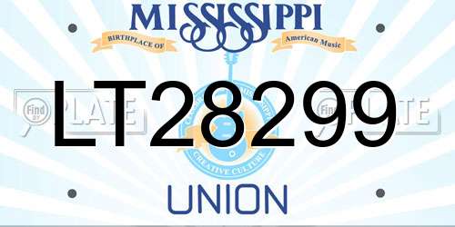 LT28299 Mississippi License Plate