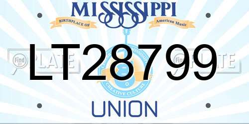 LT28799 Mississippi License Plate