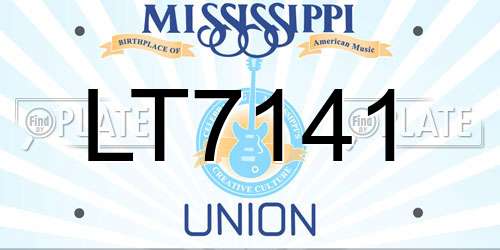 LT7141 Mississippi License Plate