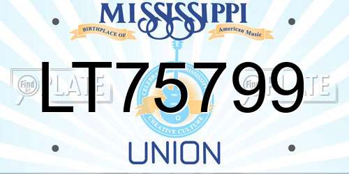 LT75799 Mississippi License Plate