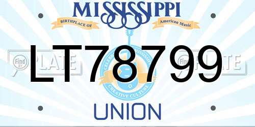 LT78799 Mississippi License Plate