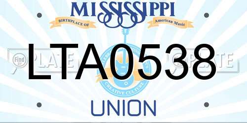 LTA0538 Mississippi License Plate