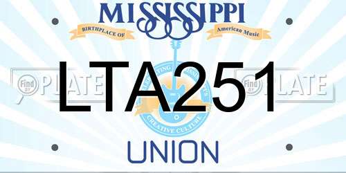 LTA251 Mississippi License Plate
