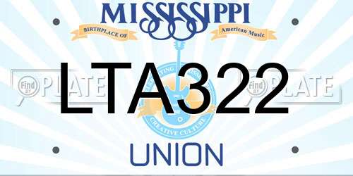 LTA322 Mississippi License Plate