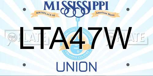 LTA47W Mississippi License Plate