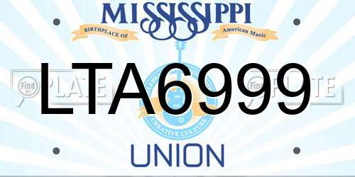 LTA6999 Mississippi License Plate