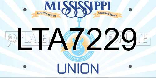 LTA7229 Mississippi License Plate