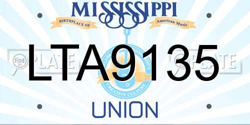 LTA9135 Mississippi License Plate