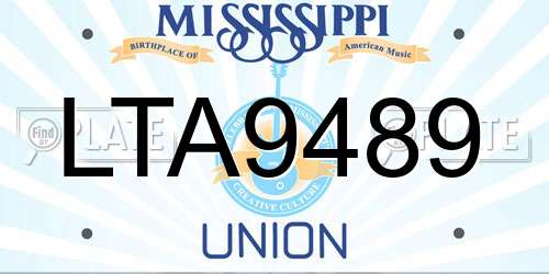 LTA9489 Mississippi License Plate