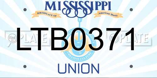 LTB0371 Mississippi License Plate