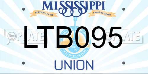 LTB095 Mississippi License Plate