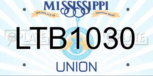 LTB1030 Mississippi License Plate
