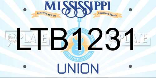 LTB1231 Mississippi License Plate
