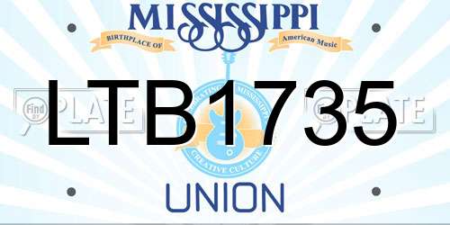 LTB1735 Mississippi License Plate