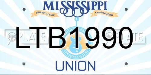 LTB1990 Mississippi License Plate