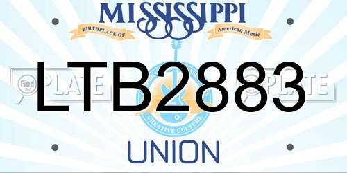 LTB2883 Mississippi License Plate