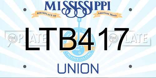 LTB417 Mississippi License Plate