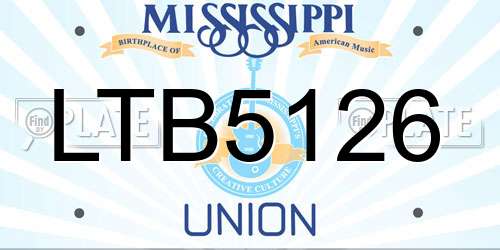 LTB5126 Mississippi License Plate