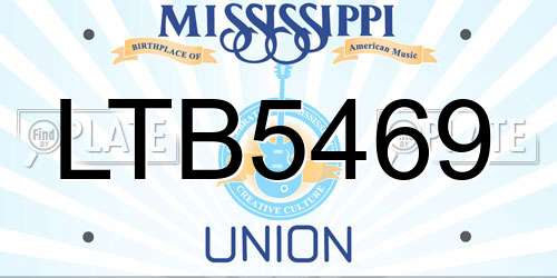 LTB5469 Mississippi License Plate