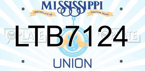 LTB7124 Mississippi License Plate