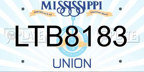 LTB8183 Mississippi License Plate