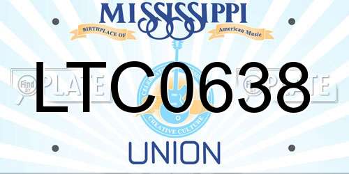 LTC0638 Mississippi License Plate