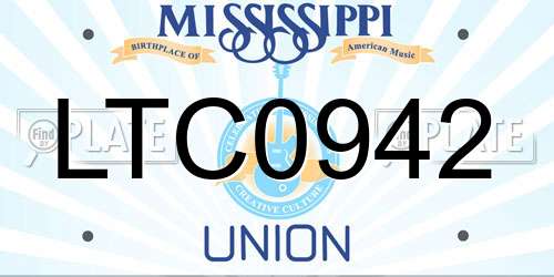 LTC0942 Mississippi License Plate