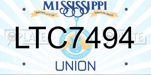 LTC7494 Mississippi License Plate