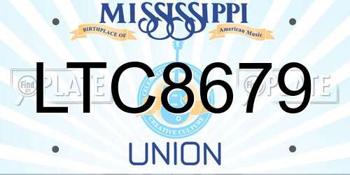 LTC8679 Mississippi License Plate