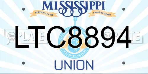 LTC8894 Mississippi License Plate