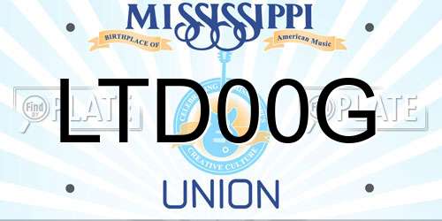 LTD00G Mississippi License Plate