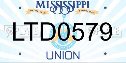 LTD0579 Mississippi License Plate