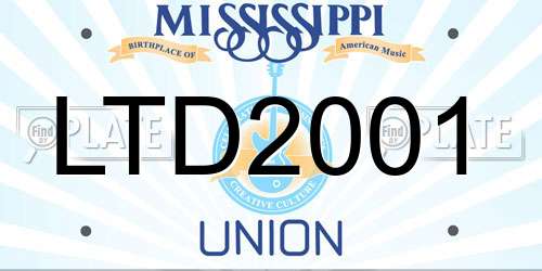 LTD2001 Mississippi License Plate
