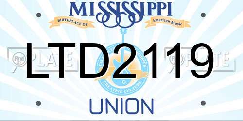 LTD2119 Mississippi License Plate
