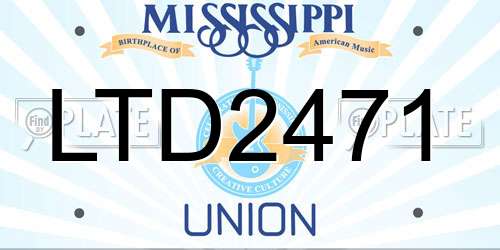 LTD2471 Mississippi License Plate