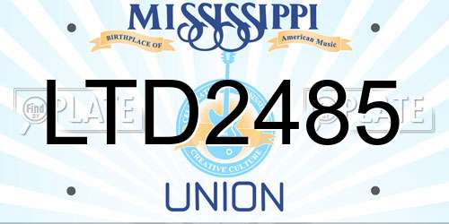 LTD2485 Mississippi License Plate