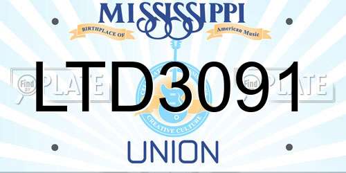LTD3091 Mississippi License Plate