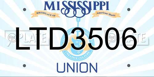 LTD3506 Mississippi License Plate