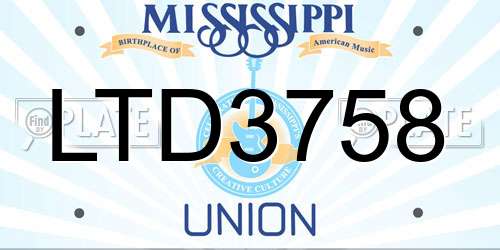 LTD3758 Mississippi License Plate