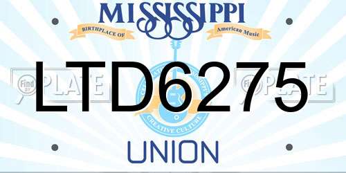 LTD6275 Mississippi License Plate