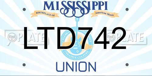 LTD742 Mississippi License Plate