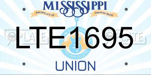 LTE1695 Mississippi License Plate