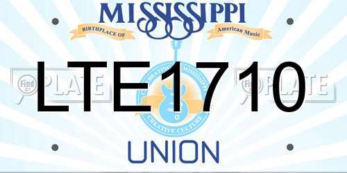 LTE1710 Mississippi License Plate