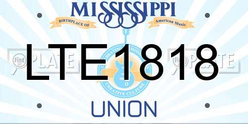 LTE1818 Mississippi License Plate